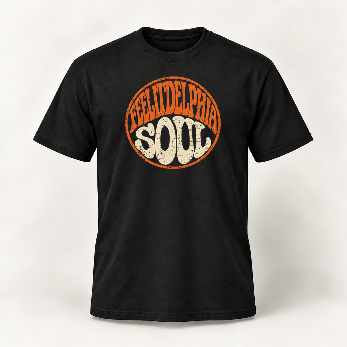 Black FEELITDELPHIA SOUL graphic T-shirt